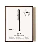 West Desert Airpark aviation print in walnut frame