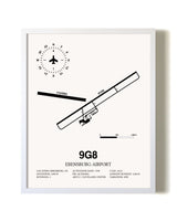 Ebensburg Airport airport map poster in oak frame
