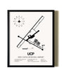 Framed New Castle Municipal Airport wall art poster in black frame