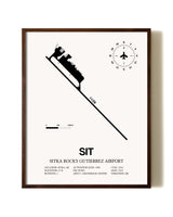 Sitka Rocky Gutierrez Airport aviation print in walnut frame