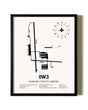 Framed Harford County Airport wall art poster in black frame