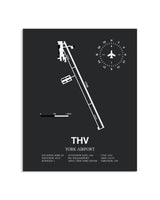 Gray Framed York Airport layout wall art poster