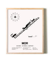 Moore-Murrell Airport framed wall art in white frame