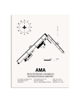 Gray Rick Husband Amarillo International Airport framed poster displayed in an airplane hangar