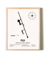 Sherman Army Airfield framed wall art in white frame
