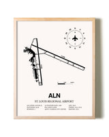 St. Louis Regional Airport framed wall art in white frame