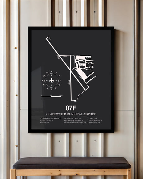 Frame color options for Gladewater Municipal Airport Wall Art