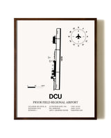 Pryor Field Regional Airport aviation print in walnut frame
