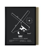 Unframed Saratoga County Airport map print poster