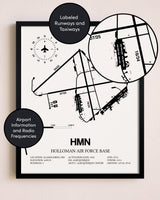 Framed Holloman Air Force Base layout wall art poster