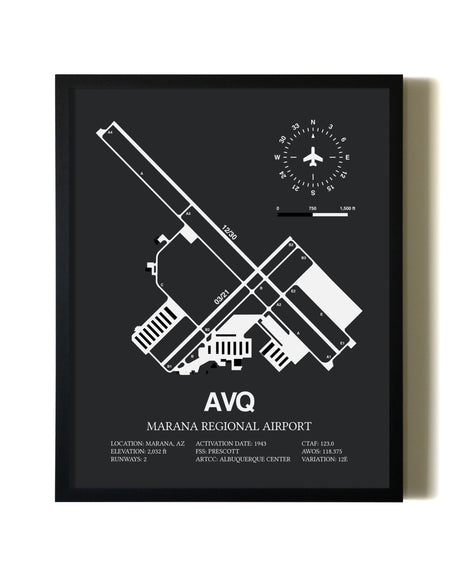Unframed Marana Regional Airport map print poster