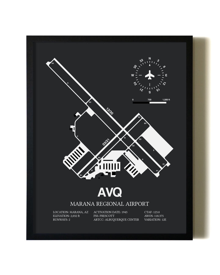 Unframed Marana Regional Airport map print poster