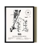 Framed Weltzien Skypark Airport wall art poster in black frame
