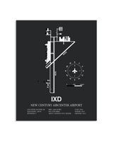 Gray Framed New Century Aircenter Airport layout wall art poster