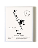 Sky Acres Airport airport map poster in oak frame