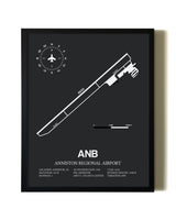 Unframed Anniston Regional Airport map print poster