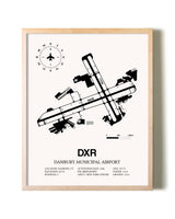 Danbury Municipal Airport framed wall art in white frame