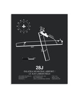 Gray Framed Palatka Municipal Airport / Lt. Kay Larkin Field layout wall art poster