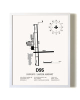 Dupont / Lapeer Airport airport map poster in oak frame