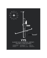 Gray Framed Illinois Valley Regional Airport-Walter A. Duncan Field layout wall art poster
