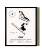 Framed San Francisco Bay Oakland International Airport wall art poster in black frame