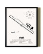Framed Harold Davidson Field Airport wall art poster in black frame
