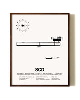 Merkel Field Sylacauga Municipal Airport aviation print in walnut frame