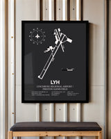 Frame color options for Lynchburg Regional Airport / Preston Glenn Field Wall Art