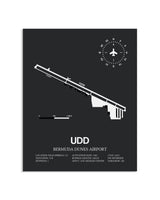 Gray Framed Bermuda Dunes Airport layout wall art poster