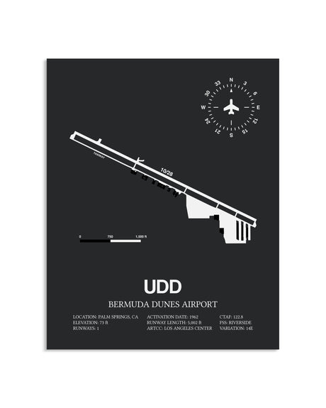 Gray Framed Bermuda Dunes Airport layout wall art poster