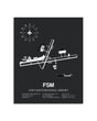 Gray Framed Fort Smith Regional Airport layout wall art poster