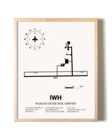 Wabash Municipal Airport framed wall art in white frame