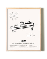William T. Piper Memorial Airport framed wall art in white frame