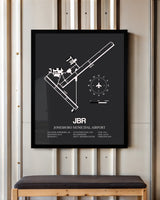 Frame color options for Jonesboro Municipal Airport Wall Art