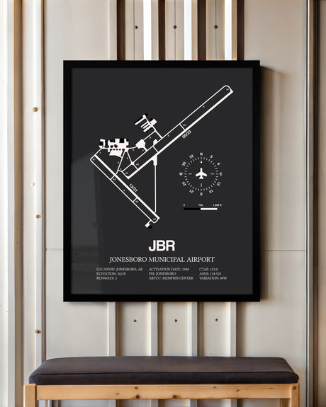 Frame color options for Jonesboro Municipal Airport Wall Art