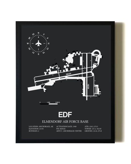 Unframed Elmendorf Air Force Base map print poster