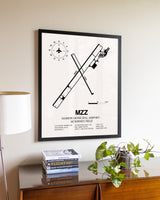 Marion Municipal Airport-McKinney Field aviation wall décor in black wood frame