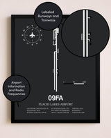 Placid Lakes Airport poster size comparison chart