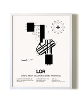 Lowe Army Heliport (Fort Novosel) airport map poster in oak frame