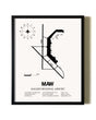 Framed Malden Regional Airport wall art poster in black frame