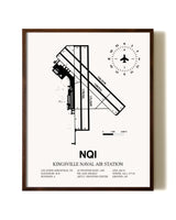 Kingsville Naval Air Station aviation print in walnut frame