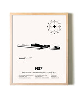 Trenton-Robbinsville Airport framed wall art in white frame