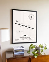Anderson Lake Airport aviation wall décor in black wood frame