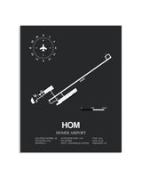 Gray Framed Homer Airport layout wall art poster