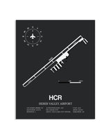 Gray Framed Heber Valley Airport layout wall art poster