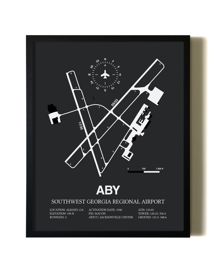 Unframed Southwest Georgia Regional Airport map print poster