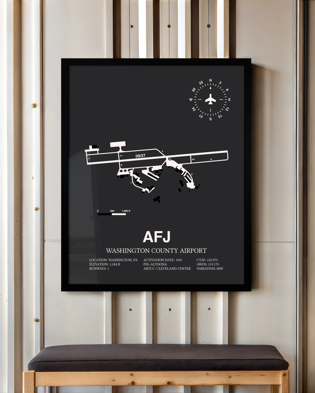 Frame color options for Washington County Airport Wall Art