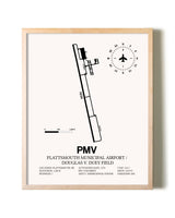 Plattsmouth Municipal Airport / Douglas V. Duey Field framed wall art in white frame