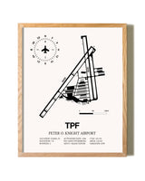 Peter O. Knight Airport framed print in natural wood frame