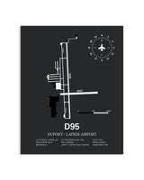 Gray Framed Dupont / Lapeer Airport layout wall art poster